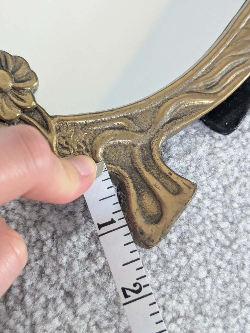 Vintage Art Nouveau Brass Lady Of The Lake Mirror